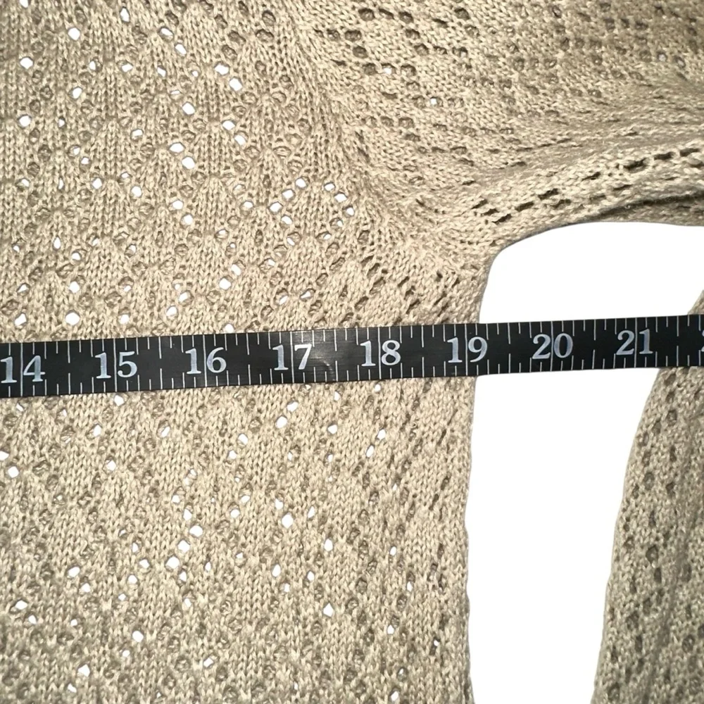 Abercrombie & Fitch Vintage Ramie Cotton Blend Knit Crochet Cardigan LARGE Y2K